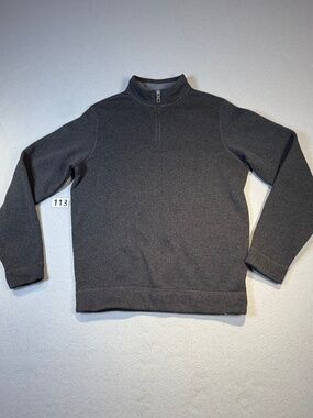 Peter Millar Crown Sweater Fleece Quarter-Zip Pullover Black Small